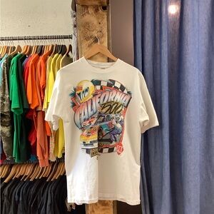 Vintage 1997 California 500 Racing White Graphic T-Shirt